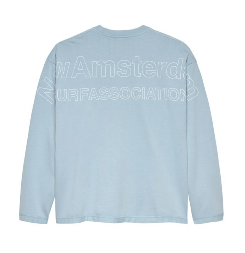 New Amsterdam Surf Association  Logo Line Longsleeve Denim Blue/White