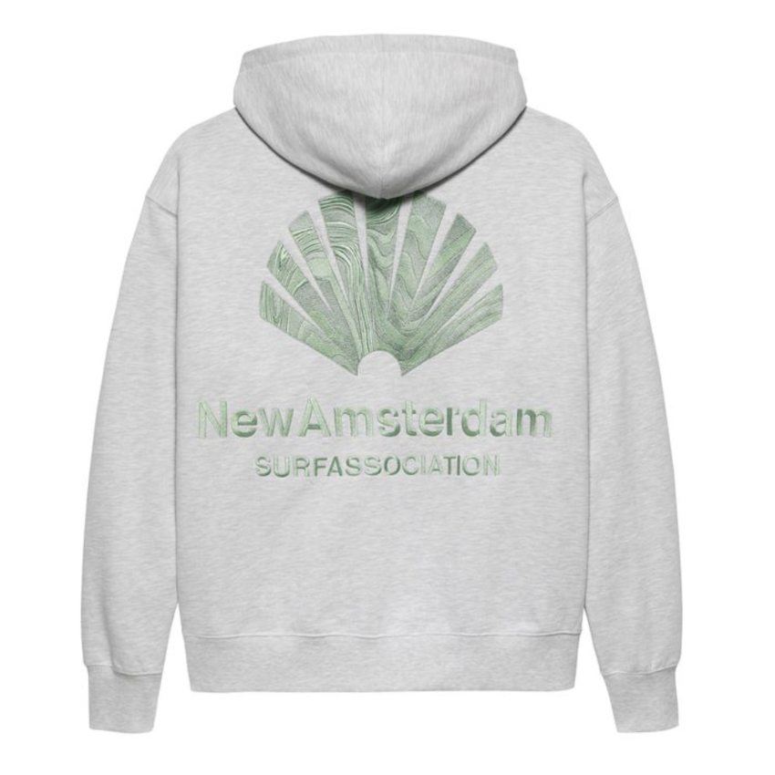 New Amsterdam Surf Association  Logo Hoodie Ash/Teal