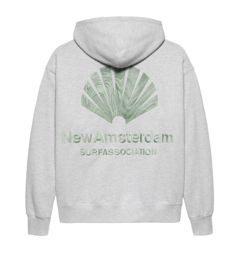 New Amsterdam Surf Association  Logo Hoodie Ash/Teal