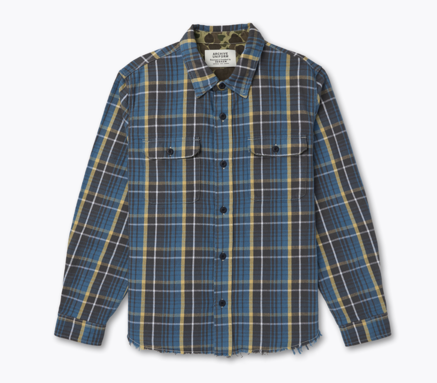 Honorary Archive by Denham S03 Overshirt Check Blue