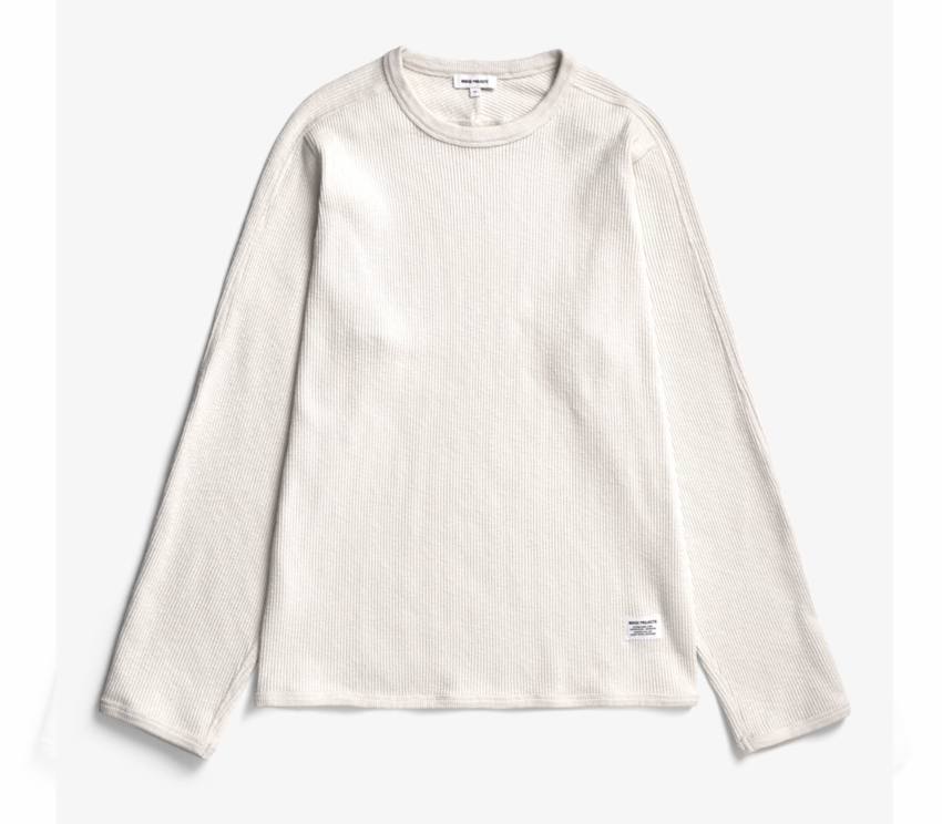 Norse Projects  Eske Military Rib LS T-Shirt Ecru