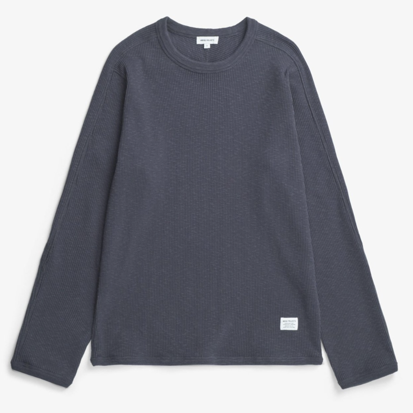 Norse Projects  Eske Military Rib LS T-Shirt Graphite