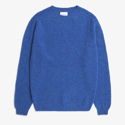 Norse Projects  Birnir Brushed Lambswool Estate Blue
