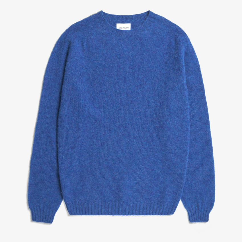 Norse Projects  Birnir Brushed Lambswool Estate Blue