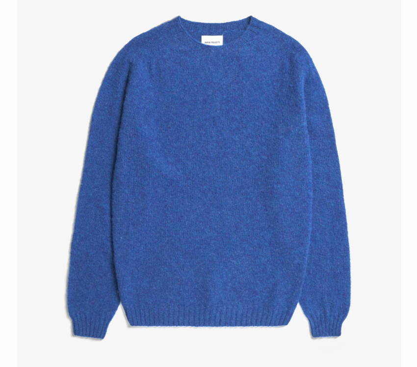 Norse Projects  Birnir Brushed Lambswool Estate Blue