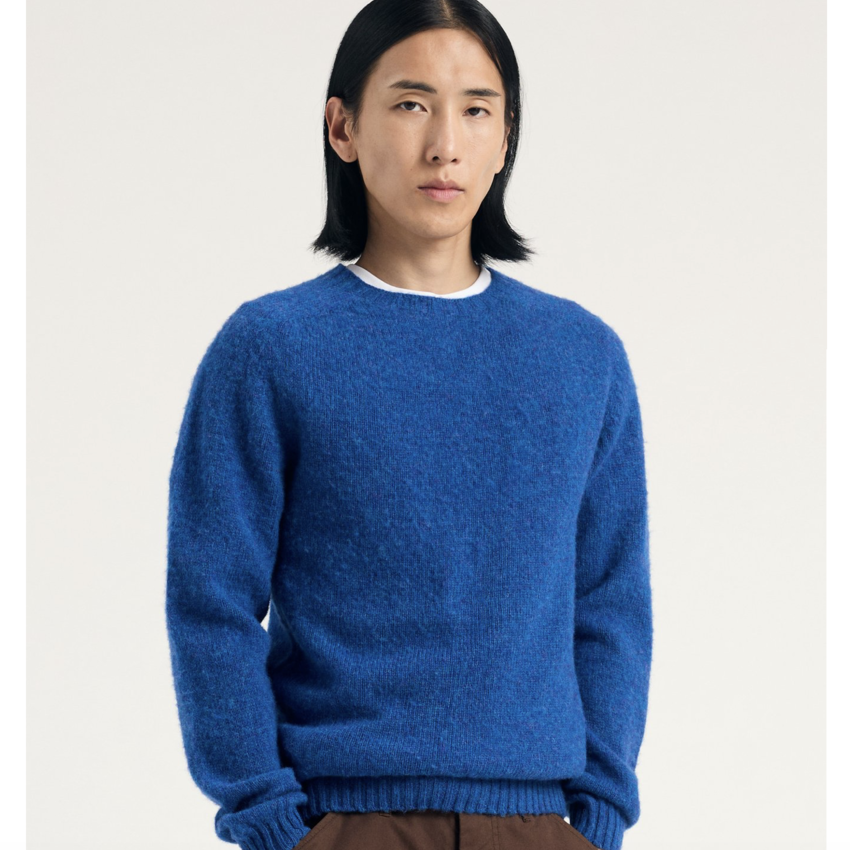 Norse Projects  Birnir Brushed Lambswool Estate Blue