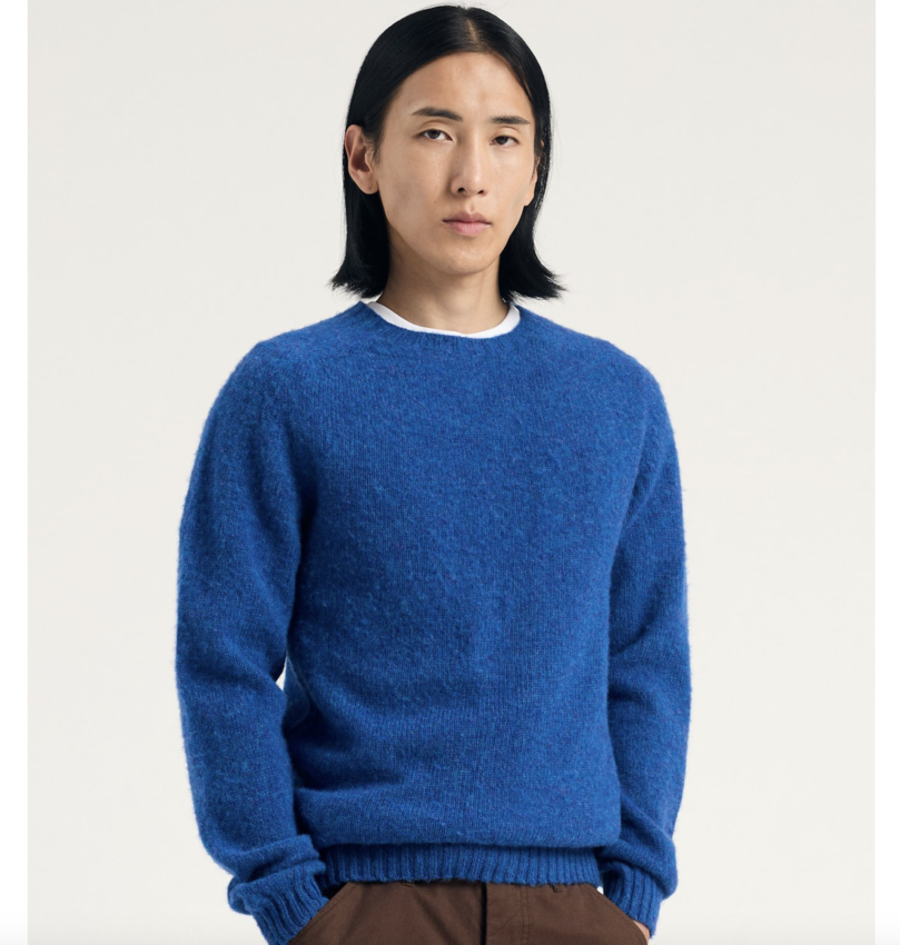 Norse Projects  Birnir Brushed Lambswool Estate Blue