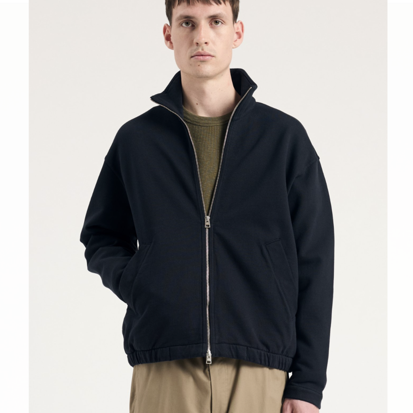 Norse Projects  Bjorn Relaxed Organic Loopback Track Jacket Dark Navy