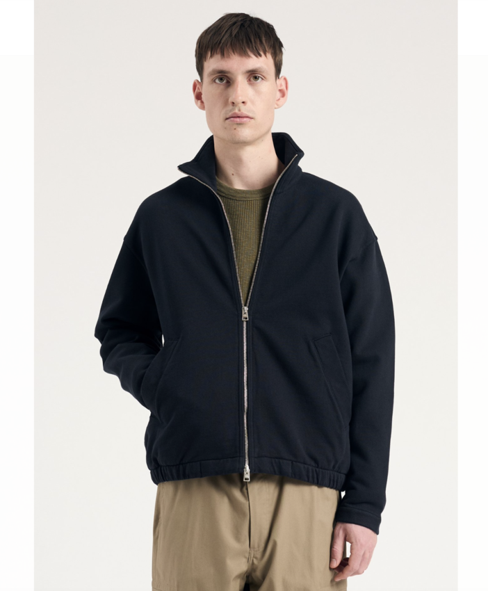 Norse Projects  Bjorn Relaxed Organic Loopback Track Jacket Dark Navy