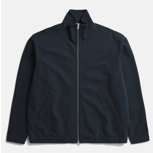 Norse Projects  Bjorn Relaxed Organic Loopback Track Jacket Dark Navy
