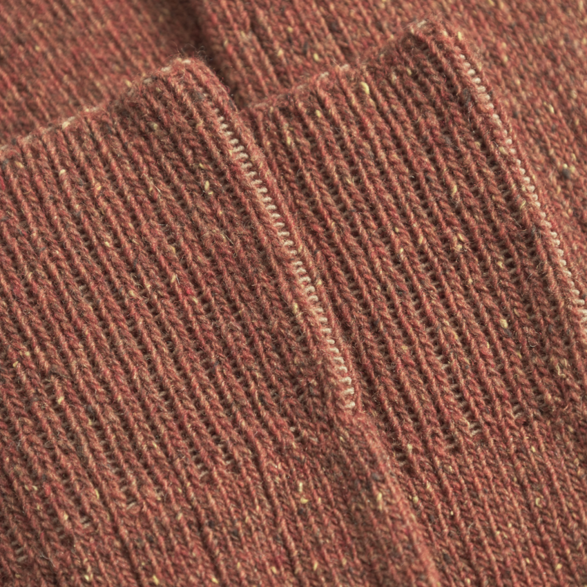 Norse Projects  Bjarki Neps Wool Rib Sock Golden Orange