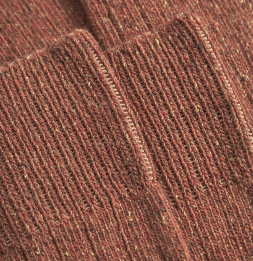 Norse Projects  Bjarki Neps Wool Rib Sock Golden Orange