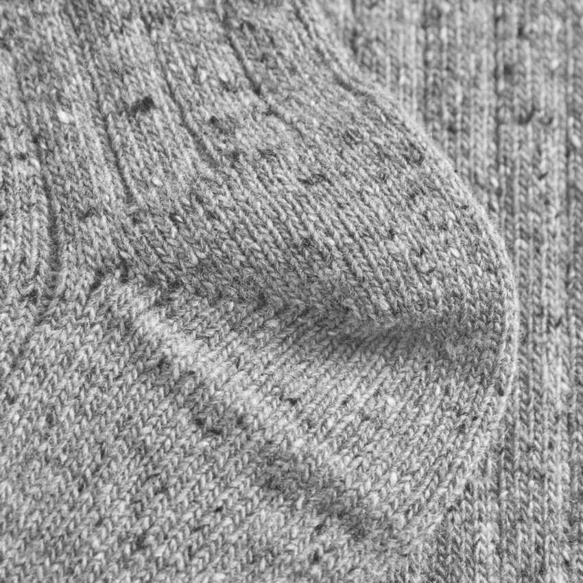Norse Projects  Bjarki Neps Wool Rib Sock Grey Melange