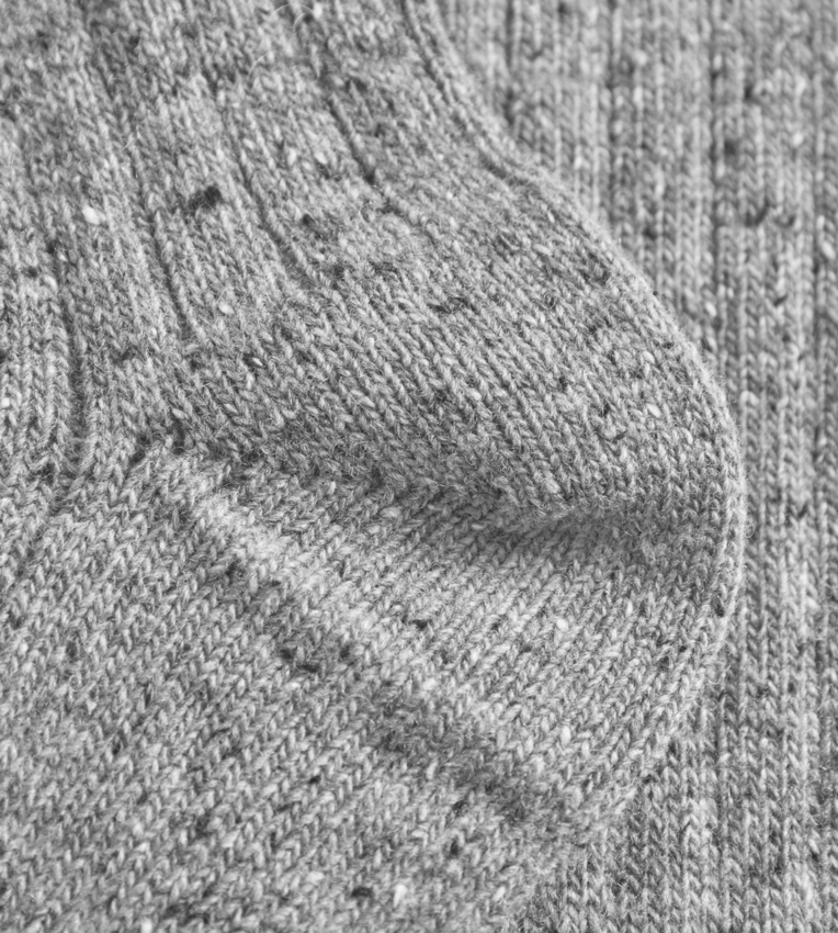 Norse Projects  Bjarki Neps Wool Rib Sock Grey Melange