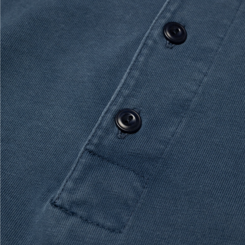 Nudie Jeans Long Sleeve Henley Washed Blue
