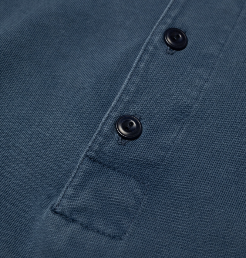Nudie Jeans Long Sleeve Henley Washed Blue