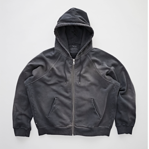 Tenue. Chris Zip Hoodie Faded Black