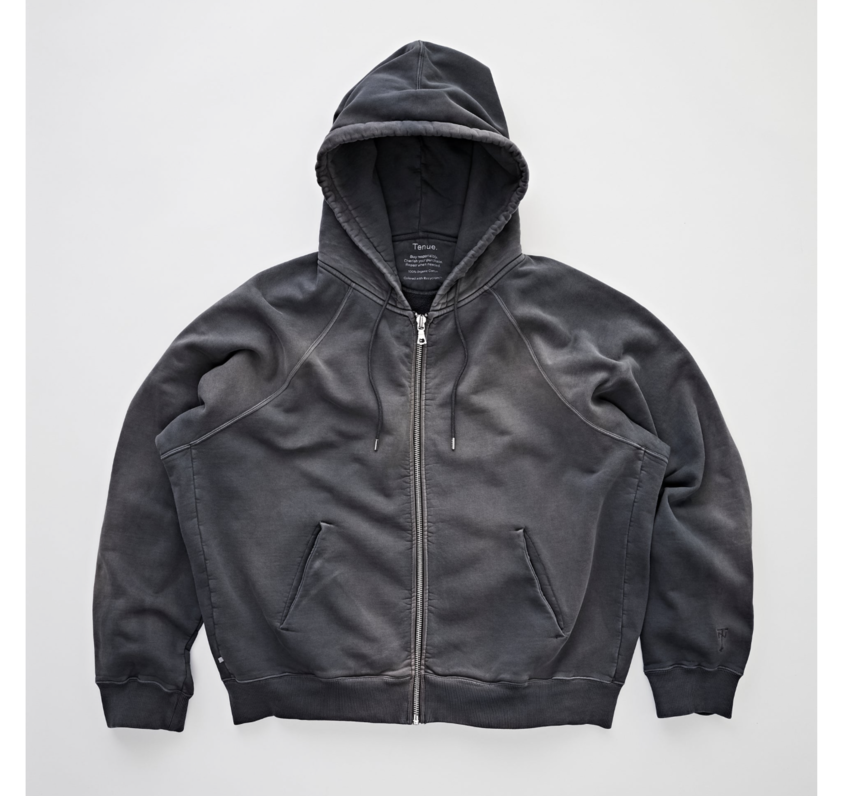 Tenue. Chris Zip Hoodie Faded Black