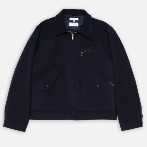 Nudie Jeans Blake Wool  Zip Jacket Blueberry