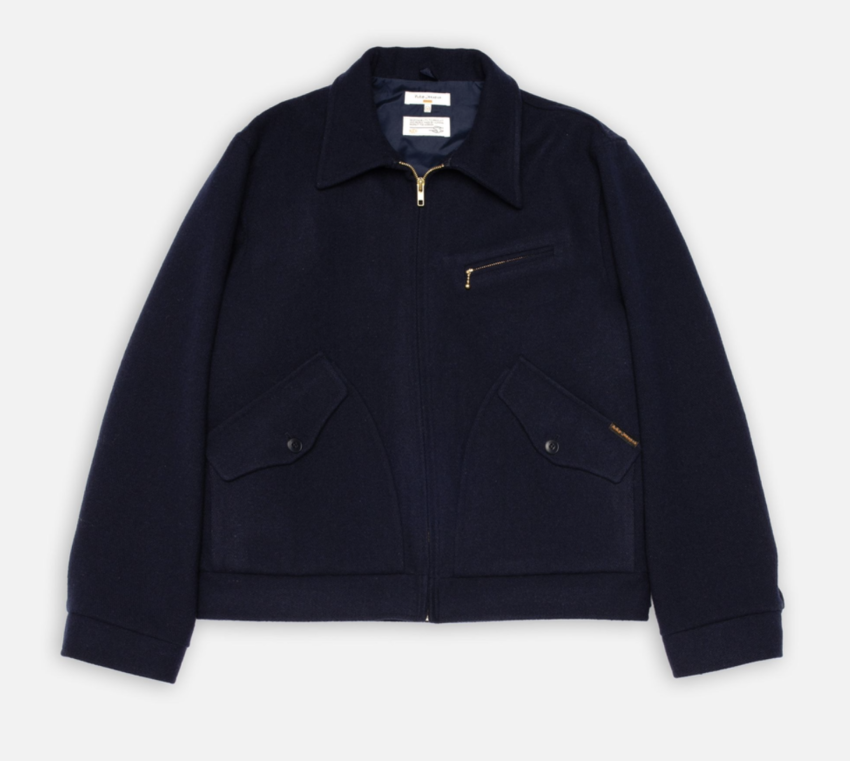 Nudie Jeans Blake Wool  Zip Jacket Blueberry