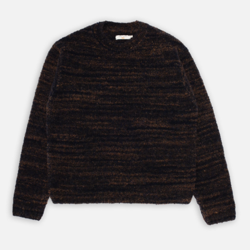 Nudie Jeans Gurra Boucle Sweater Black Brown