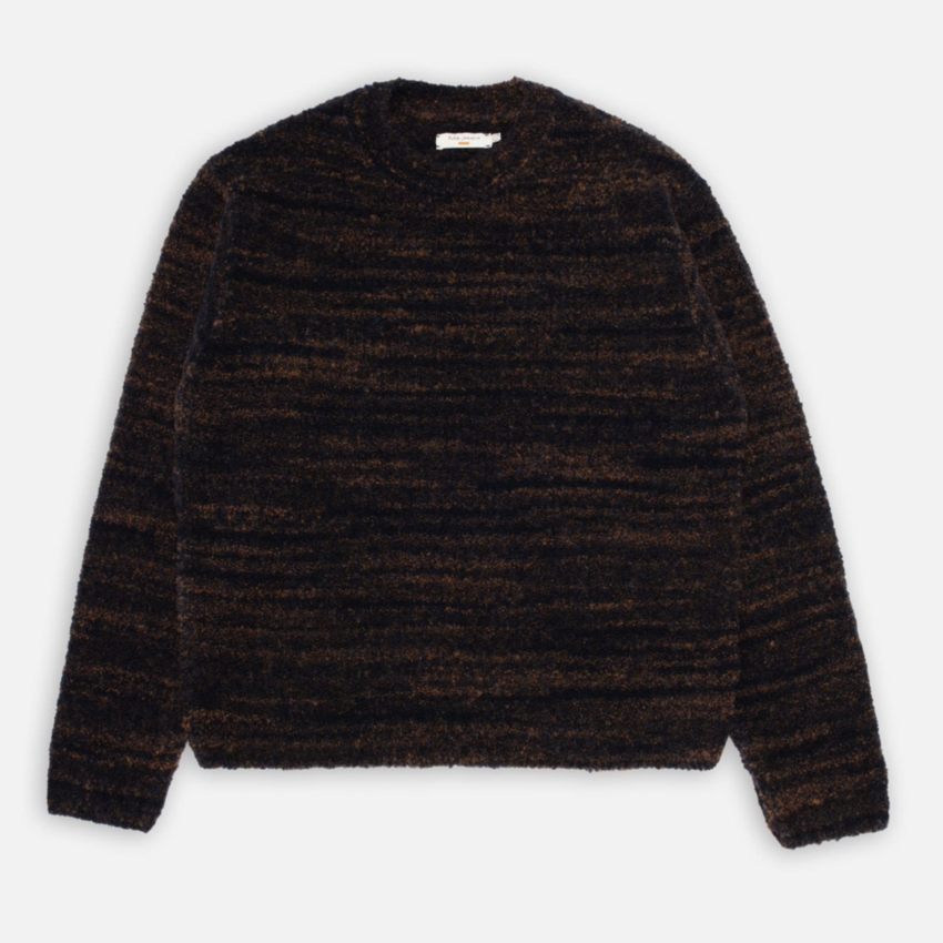 Nudie Jeans Gurra Boucle Sweater Black Brown