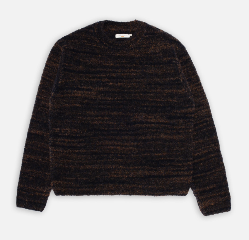 Nudie Jeans Gurra Boucle Sweater Black Brown