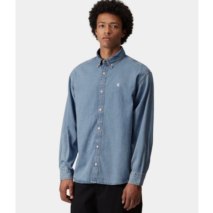 Carhartt WIP L/S Lucas Shirt Blue Bleached