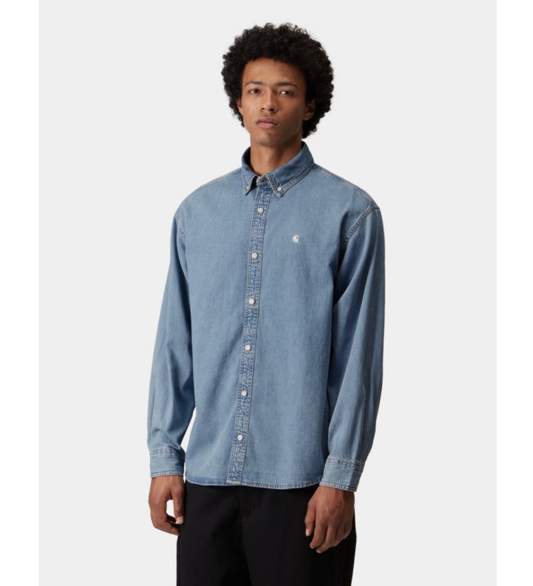 Carhartt WIP L/S Lucas Shirt Blue Bleached