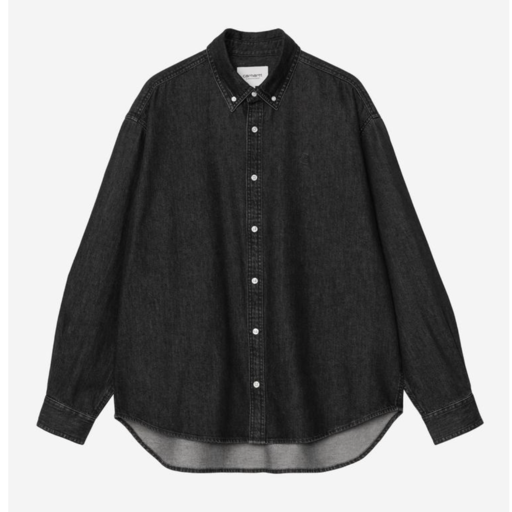 Carhartt WIP L/S Lucas Shirt Black Stone Washed