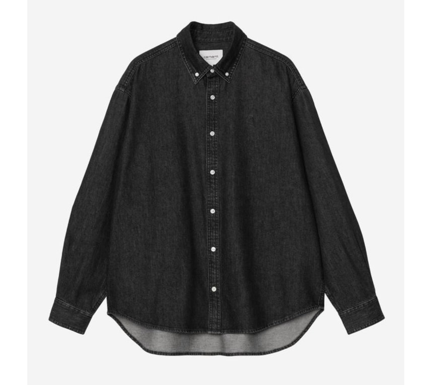 Carhartt WIP L/S Lucas Shirt Black Stone Washed