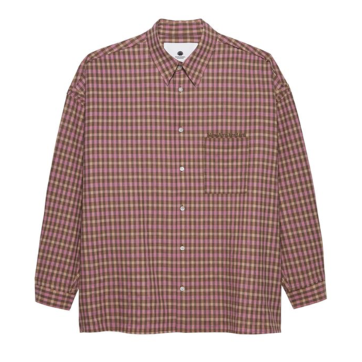 New Amsterdam Surf Association  Raw Edge Fluid Shirt Pink Check