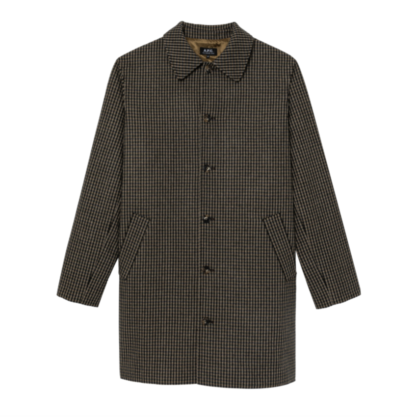 A.P.C. Paris Mac Coat Paul Houndstooth Brown