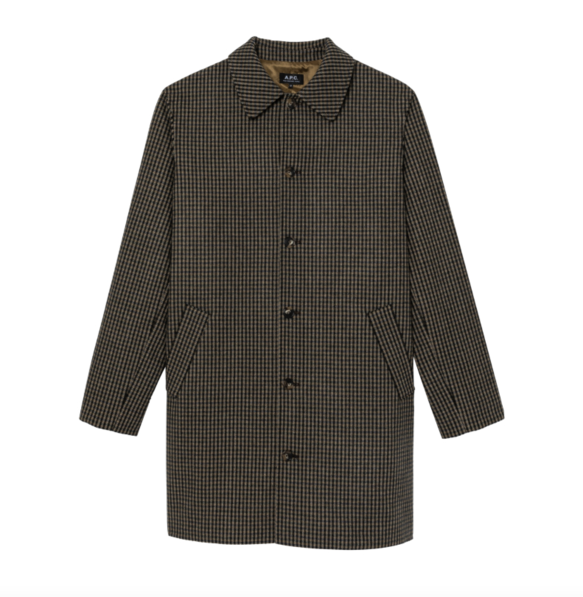 A.P.C. Paris Mac Coat Paul Houndstooth Brown
