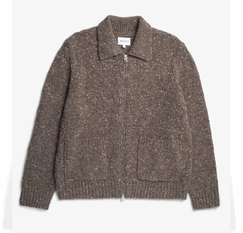 Norse Projects  Erik Donegal Diamond Jacket Seal Brown