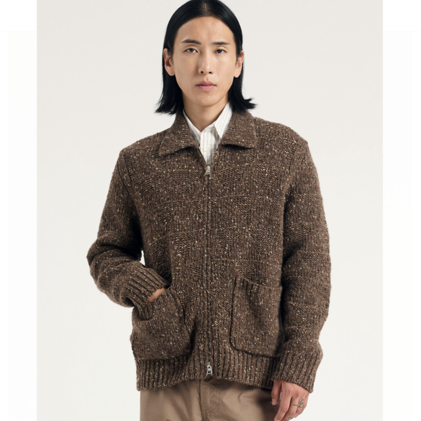 Norse Projects  Erik Donegal Diamond Jacket Seal Brown