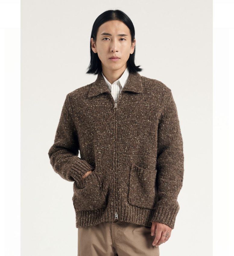 Norse Projects  Erik Donegal Diamond Jacket Seal Brown