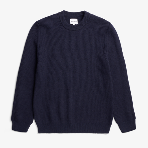 Norse Projects  Henning Cotton Wool Rib Sweater Dark Navy