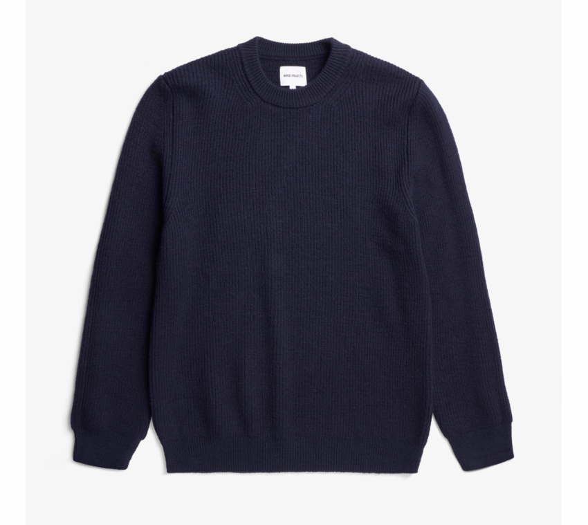 Norse Projects  Henning Cotton Wool Rib Sweater Dark Navy