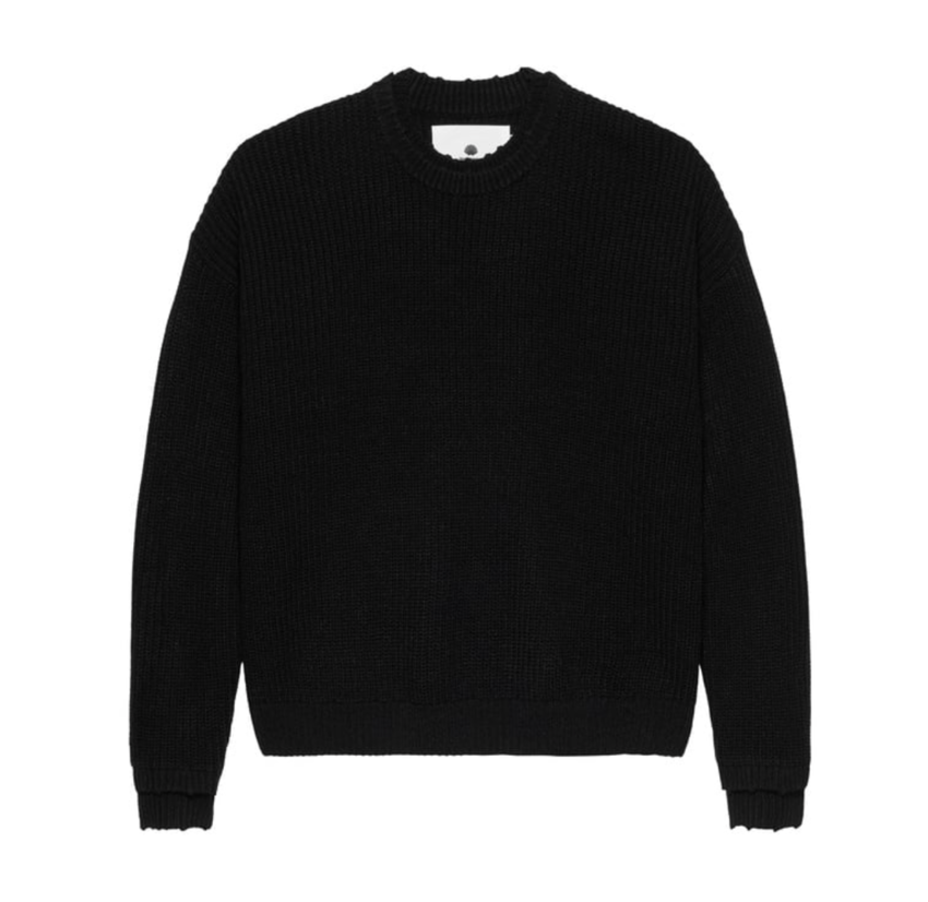 New Amsterdam Surf Association  Logo Knit Raw Edge Black/White
