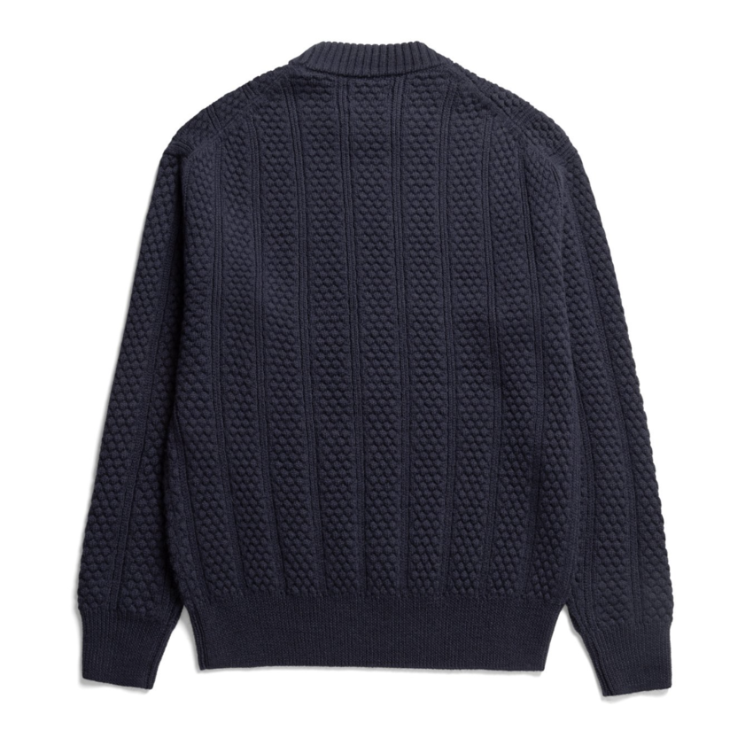Norse Projects  Storm Bubble Rib Knit Crewneck Dark Navy