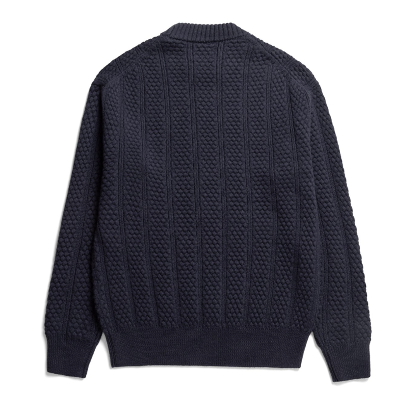 Norse Projects  Storm Bubble Rib Knit Crewneck Dark Navy