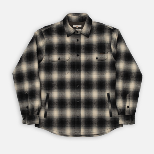 Nudie Jeans Glenn Padded Shadow Check Shirt Black