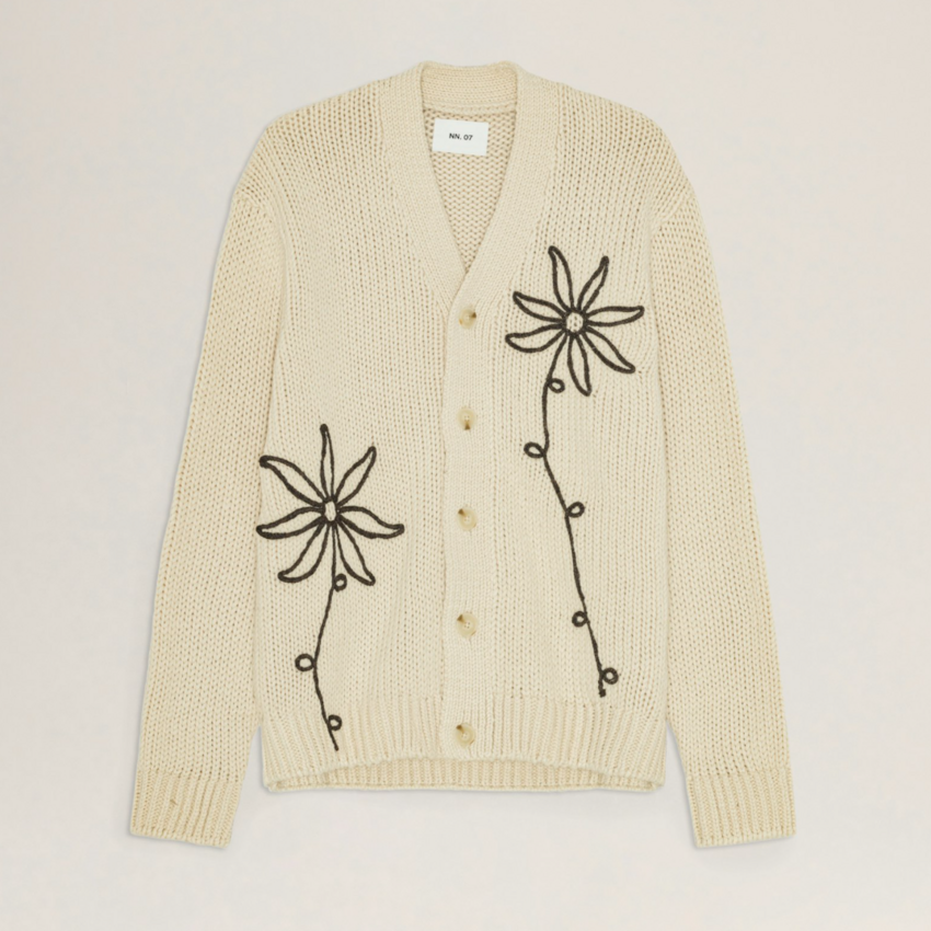 NN07 Mika Flower 6620 Cardigan Ecru
