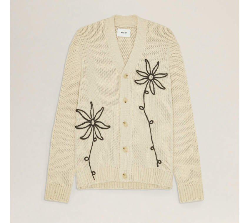 NN07 Mika Flower 6620 Cardigan Ecru