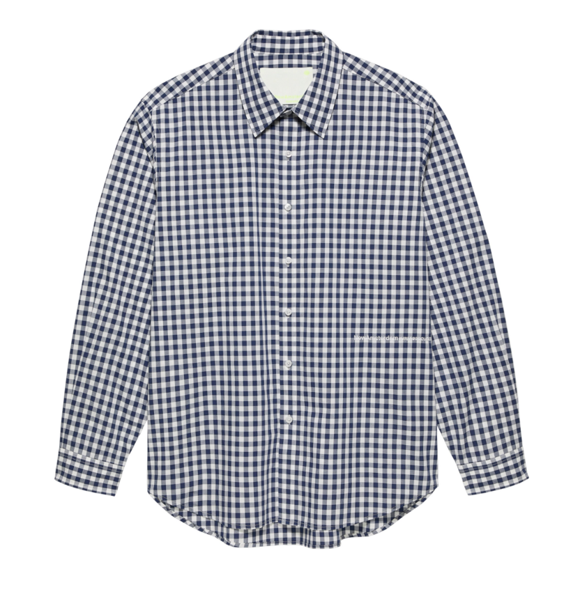 New Amsterdam Surf Association  Beach Shirt Poplin Navy Check