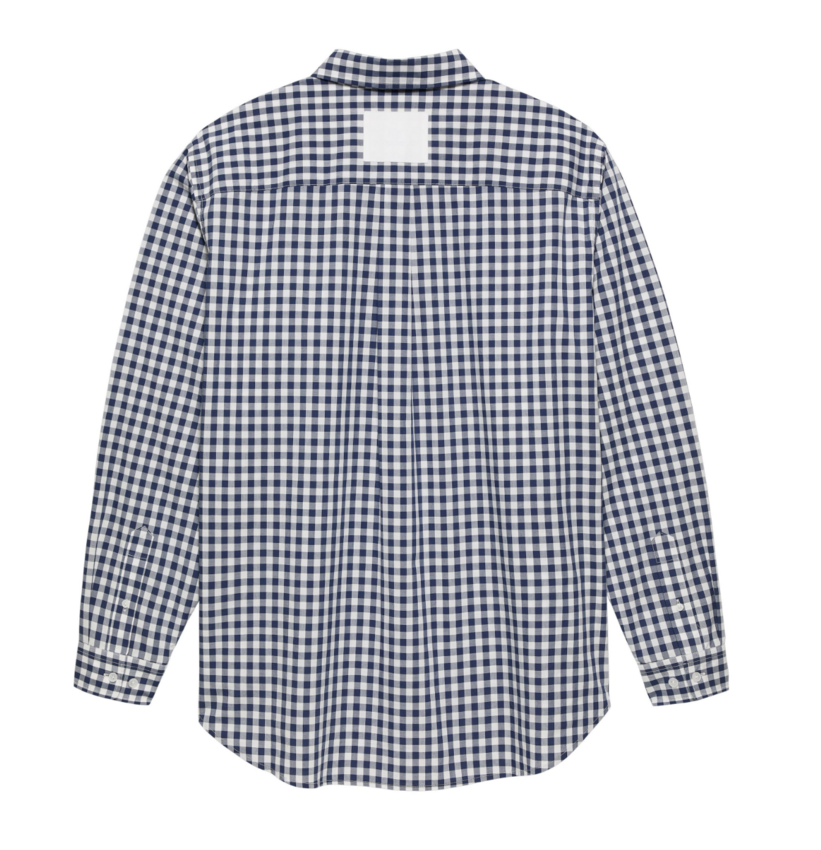 New Amsterdam Surf Association  Beach Shirt Poplin Navy Check