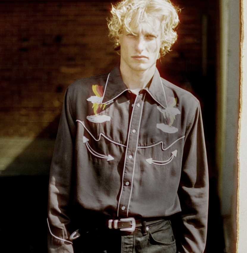 Nudie Jeans Gonzo Sunburns Cowboy Shirt Black/Brown