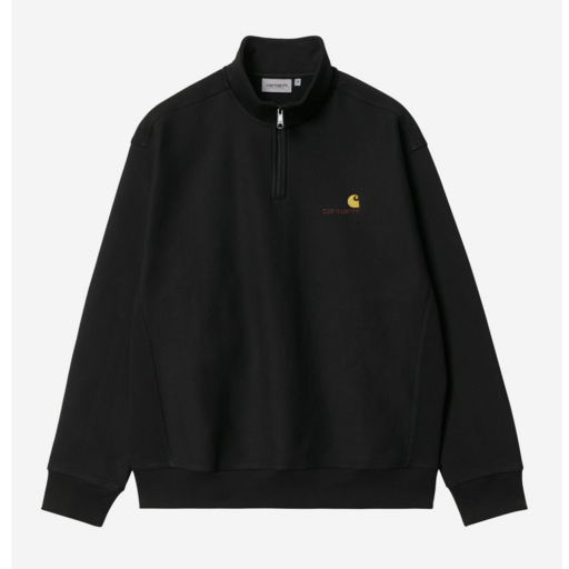 Carhartt WIP Half Zip American Script Black