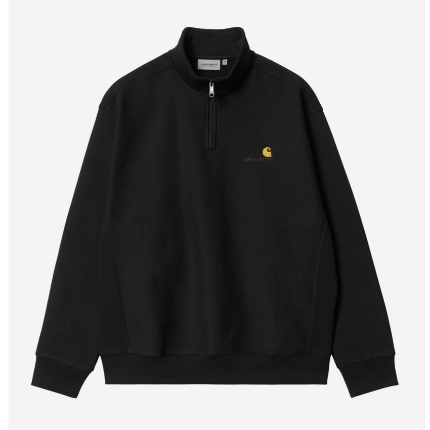 Carhartt WIP Half Zip American Script Black